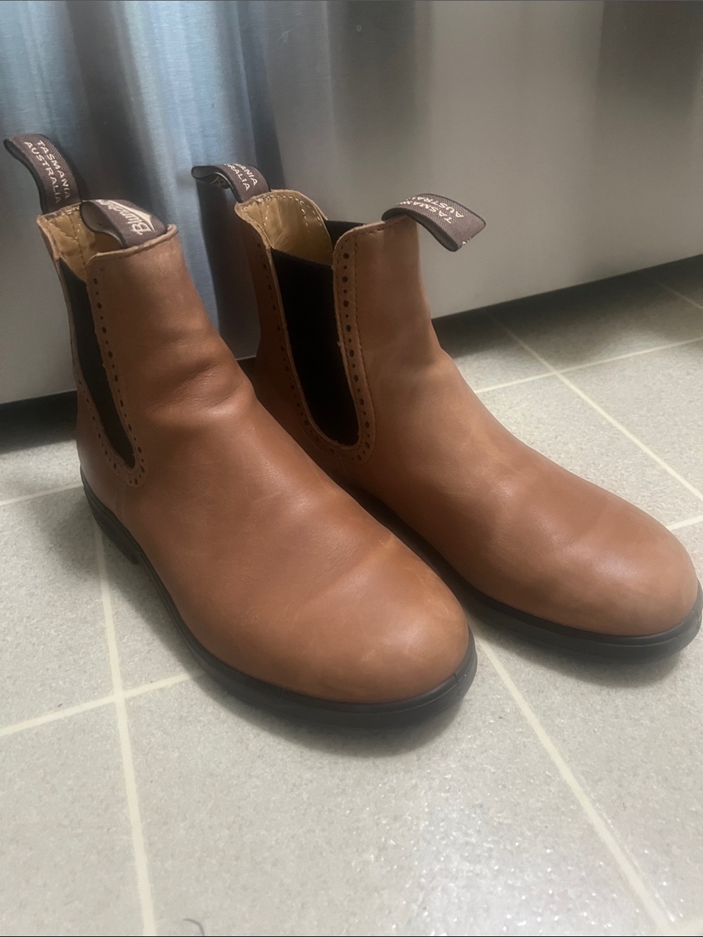 Chelsea Leather Boots - Brown Women's Slip-On